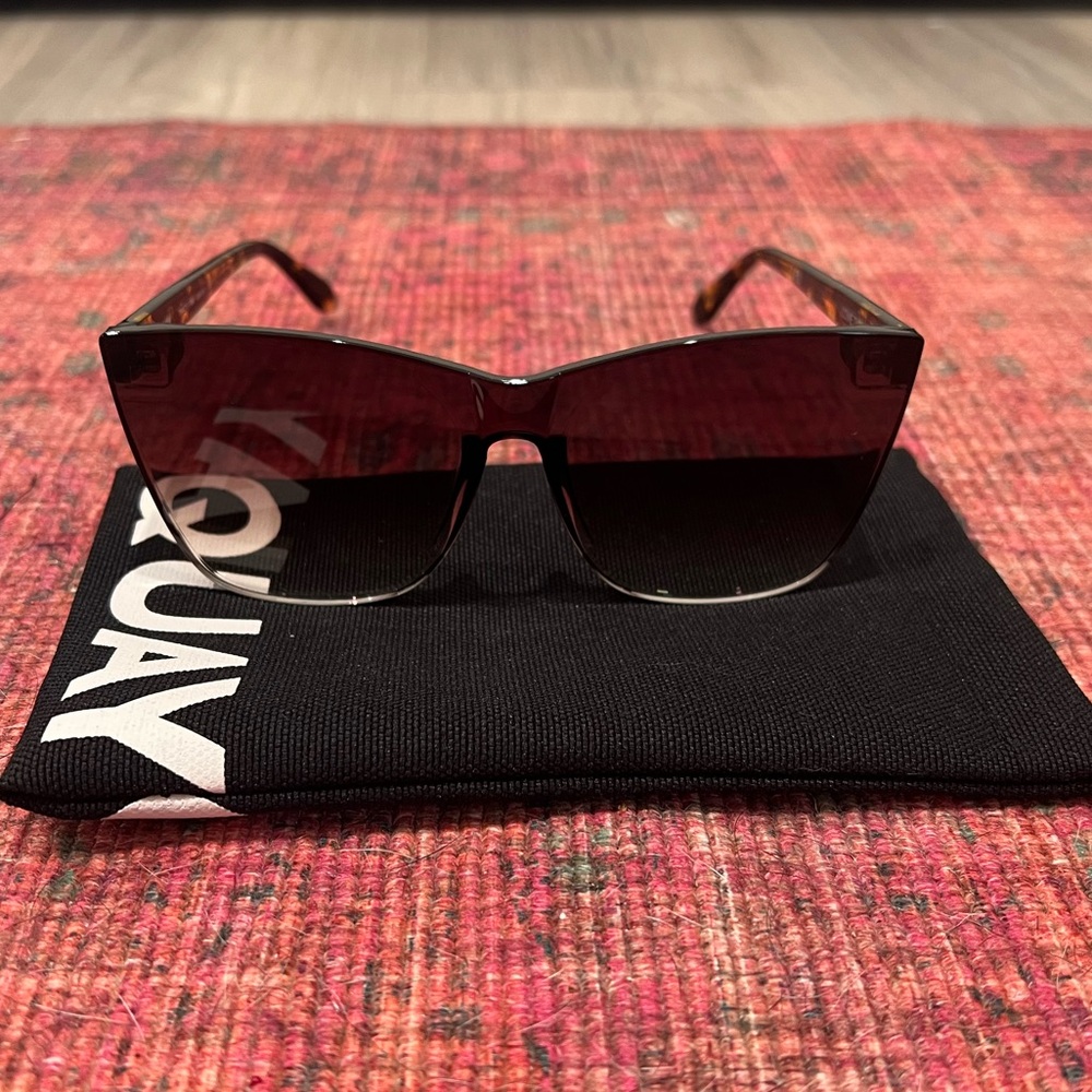 QUAY Come Thru 57mm Tortoise Cat Eye Sunglasses NWT